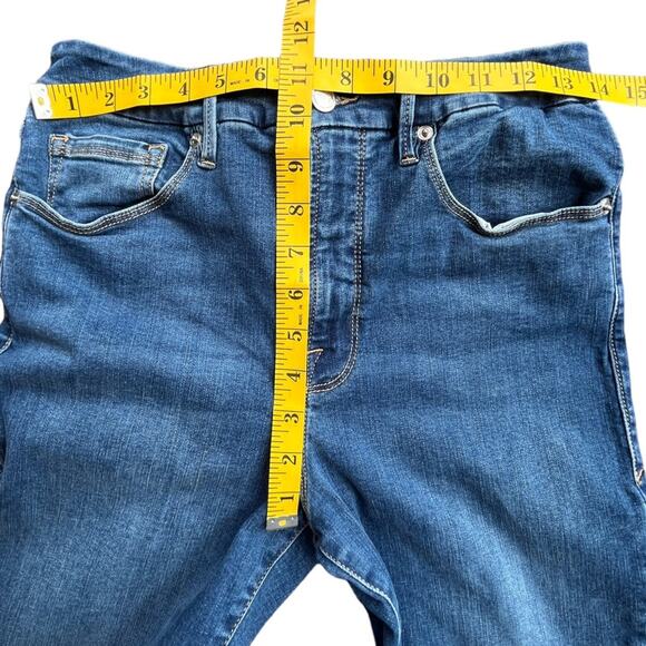 Good American Jeans Good Waist Crop High Rise Skinny Frayed Hem Womens Sz 6 28 - Picture 9 of 11